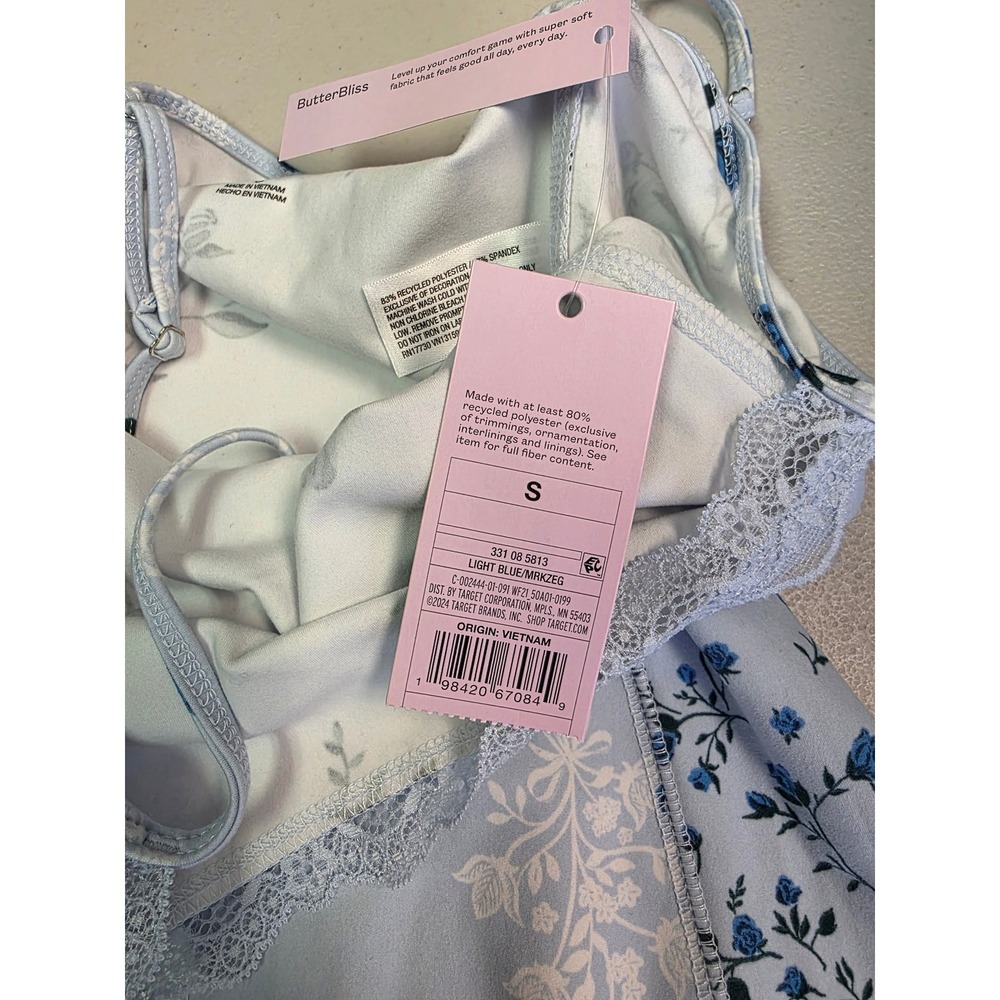 Wild Fable ButterBliss Floral Romper Light‎ Blue Lace Trim Small - Picture 5 of 8